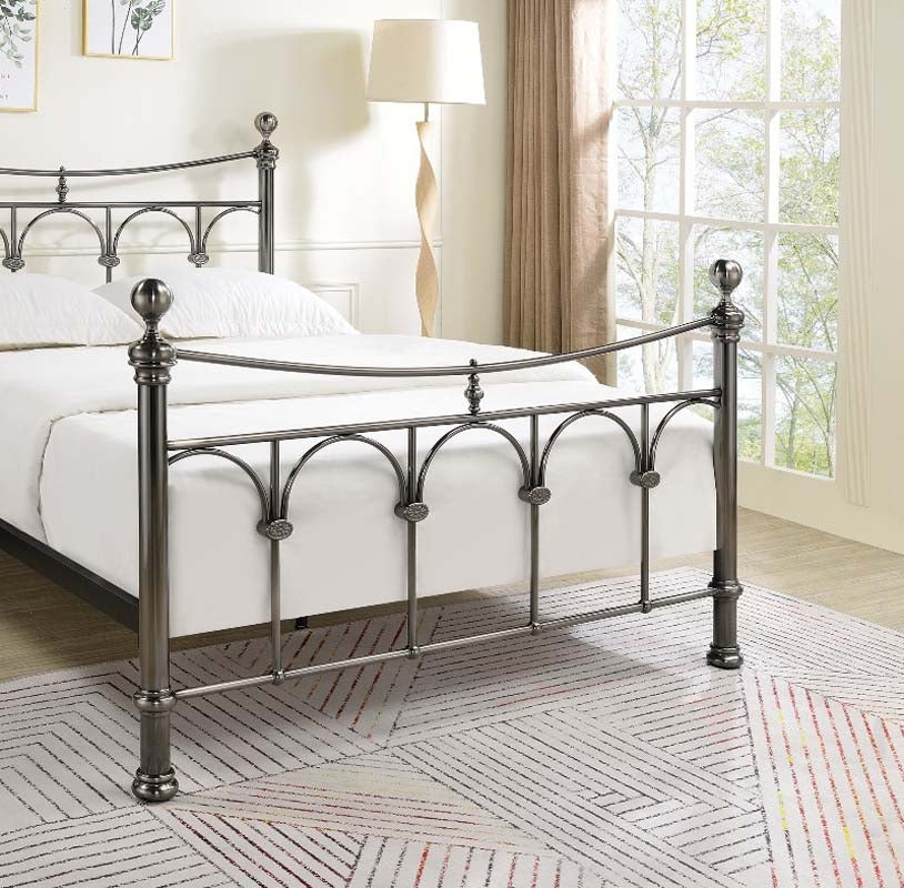 Gemma Nickel King Size Bed Frame