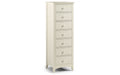 Cambell Stone White 7 Drawer Narrow Chest