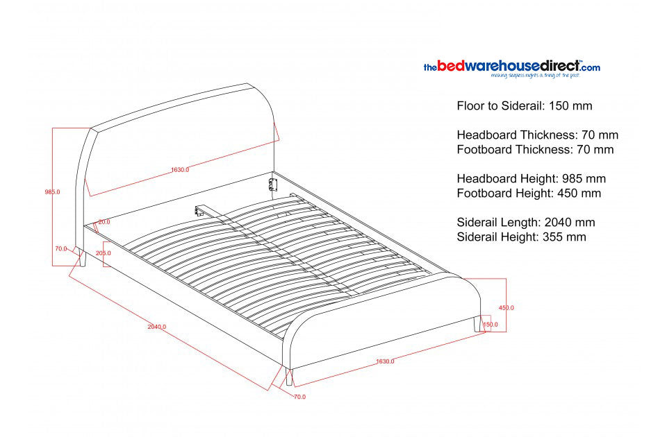 Qube Grey Fabric King Size Contemporary Bed Frame