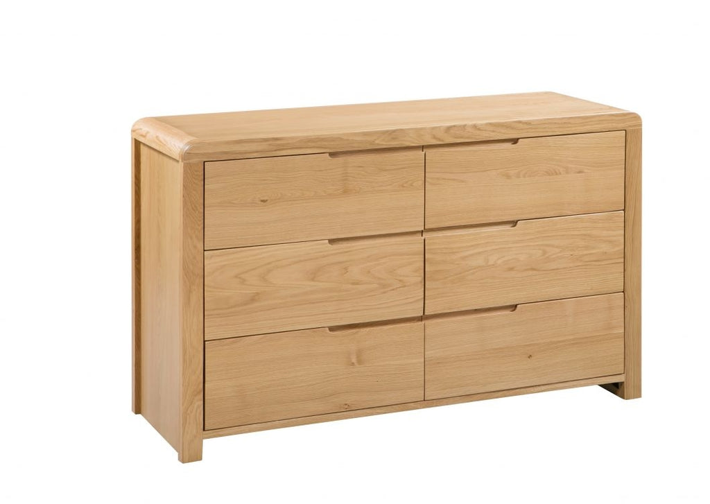 City Oak 6 Drawer Chest