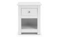 Fradley White 1 Drawer Bedside