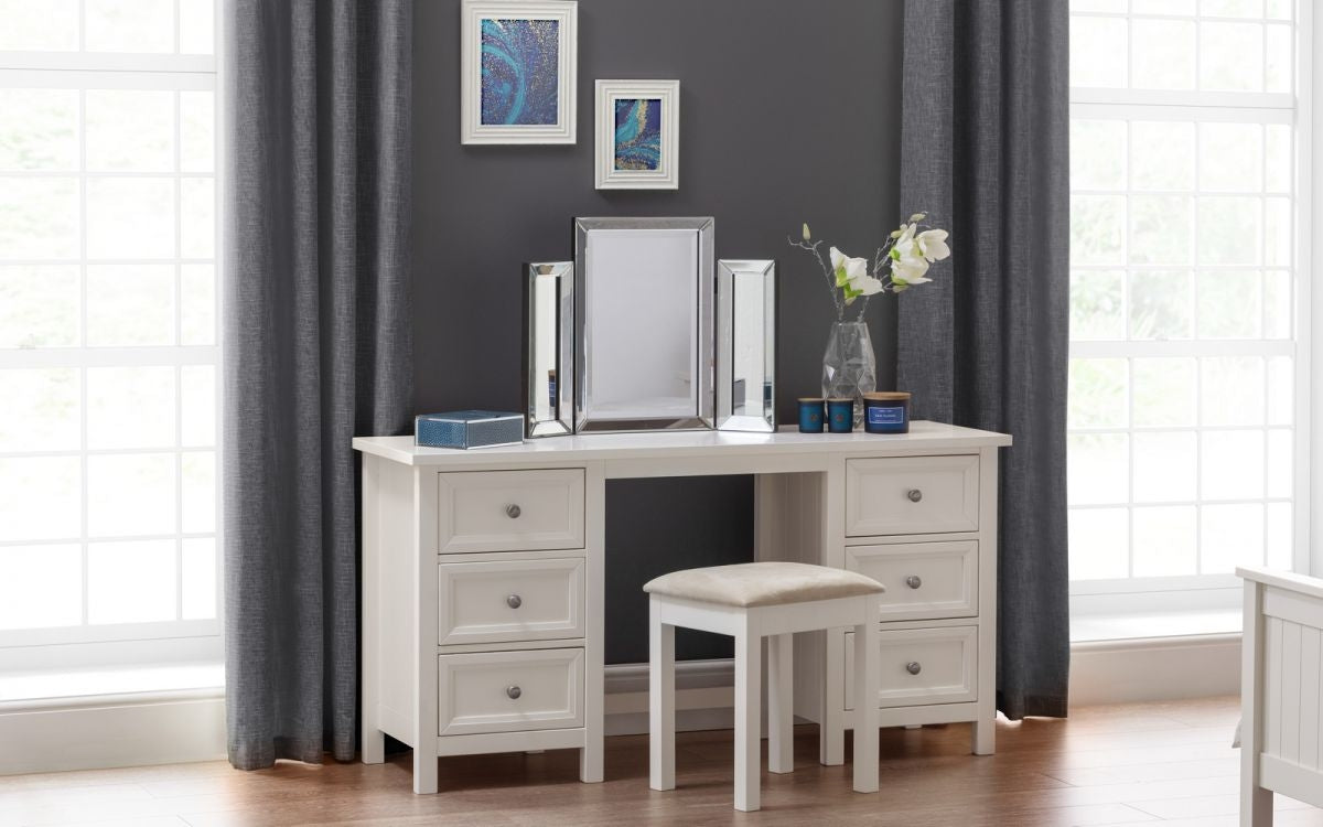 Malvern Surf White 6 Drawer Dressing Table