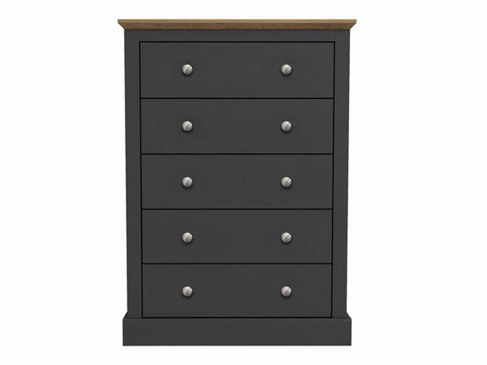Dawlish Charcoal 5 Drawer Chest