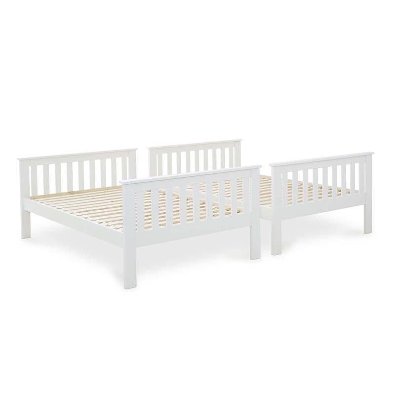 Quadra White Three Quarter / Small Double Bunk Bed