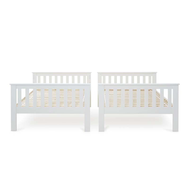 Quadra White Three Quarter / Small Double Bunk Bed