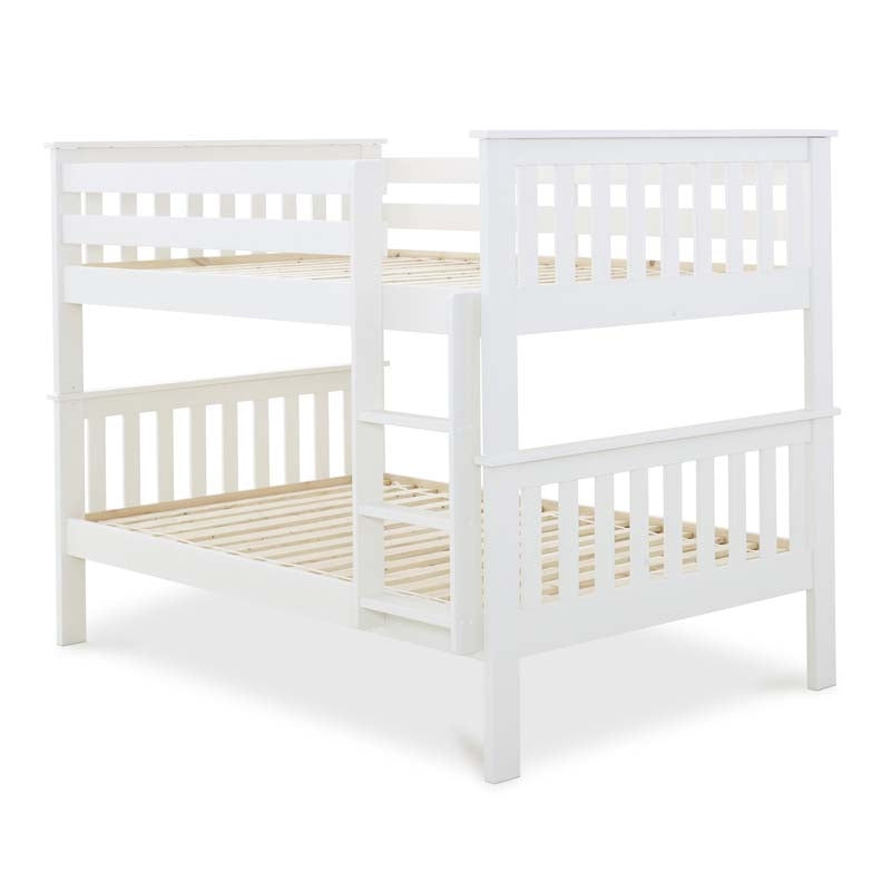Quadra White Three Quarter / Small Double Bunk Bed