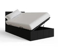 Side Lift Ottoman Storage Single Bed Frame In Black Faux Leather