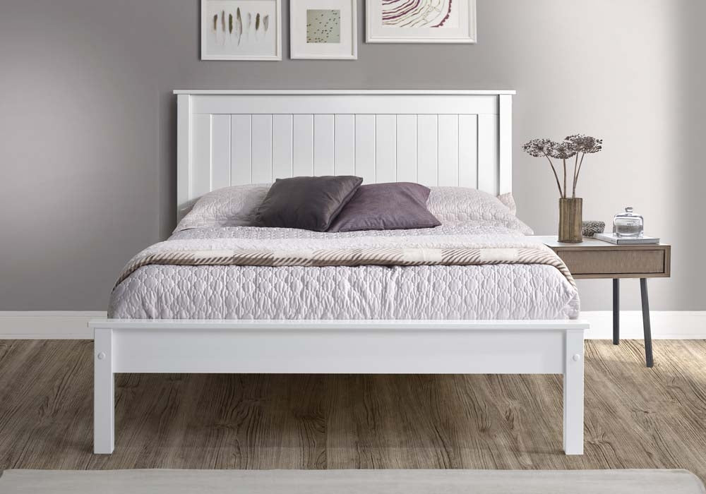 Taurean White Low Foot King Size Bed Frame