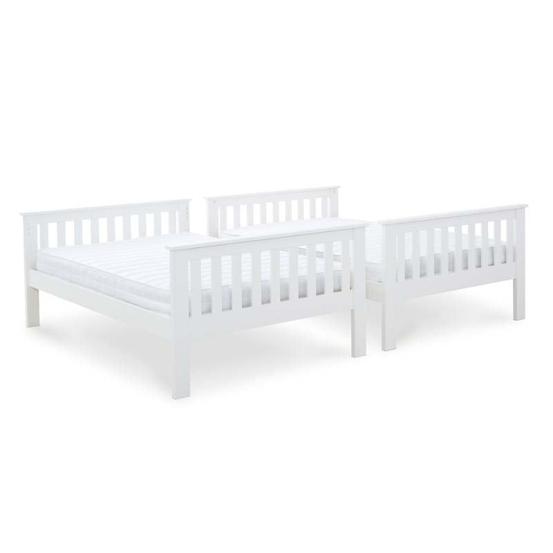 Quadra White Three Quarter / Small Double Bunk Bed