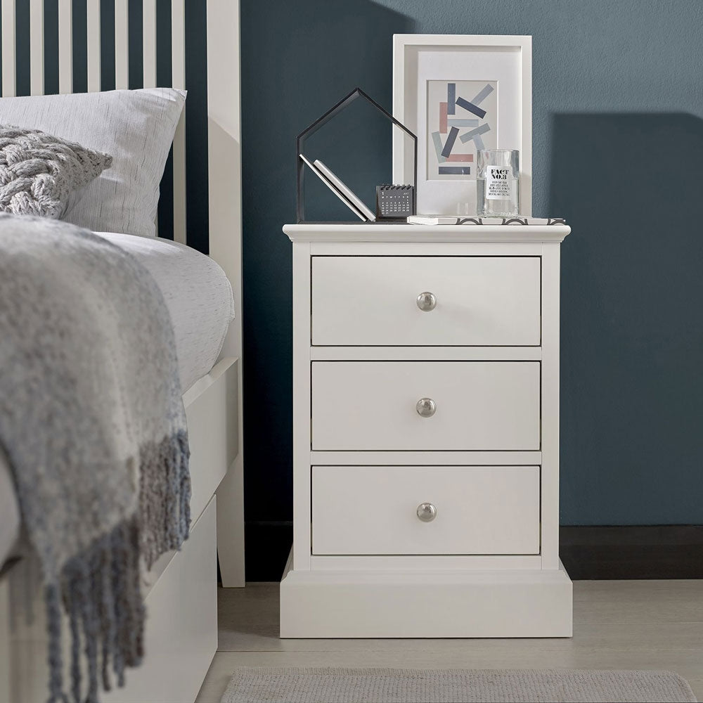 Bentley Designs Ashenby White 3 Drawer Bedside
