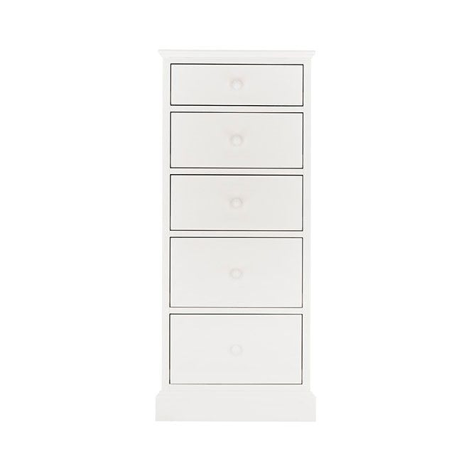 Bentley Designs Ashenby White 5 Drawer Tall Chest