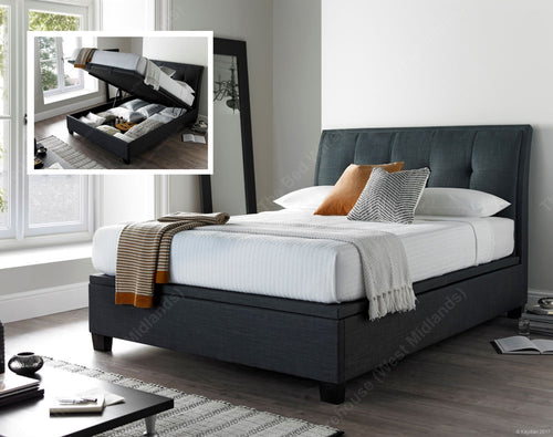 Acclaim Slate Double Ottoman Storage Bed Frame