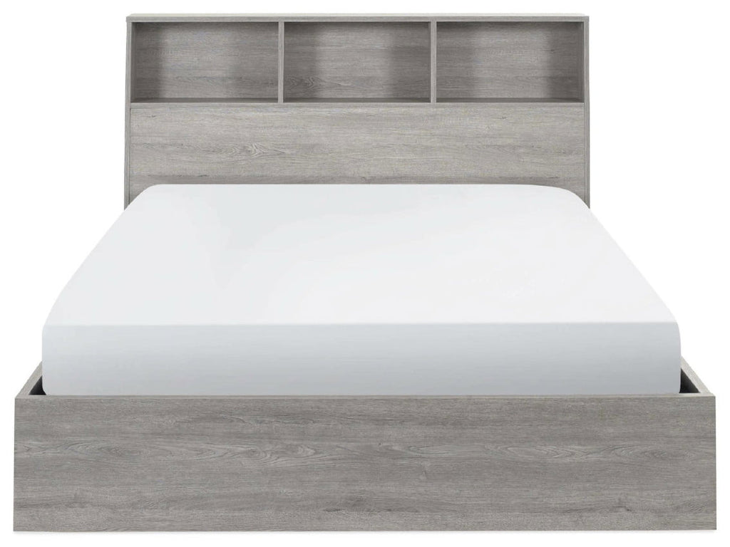 Albi Grey Oak Single Ottoman Bed side view