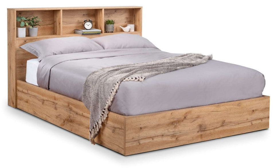 Albi Natural Oak King Size Ottoman Bed front view