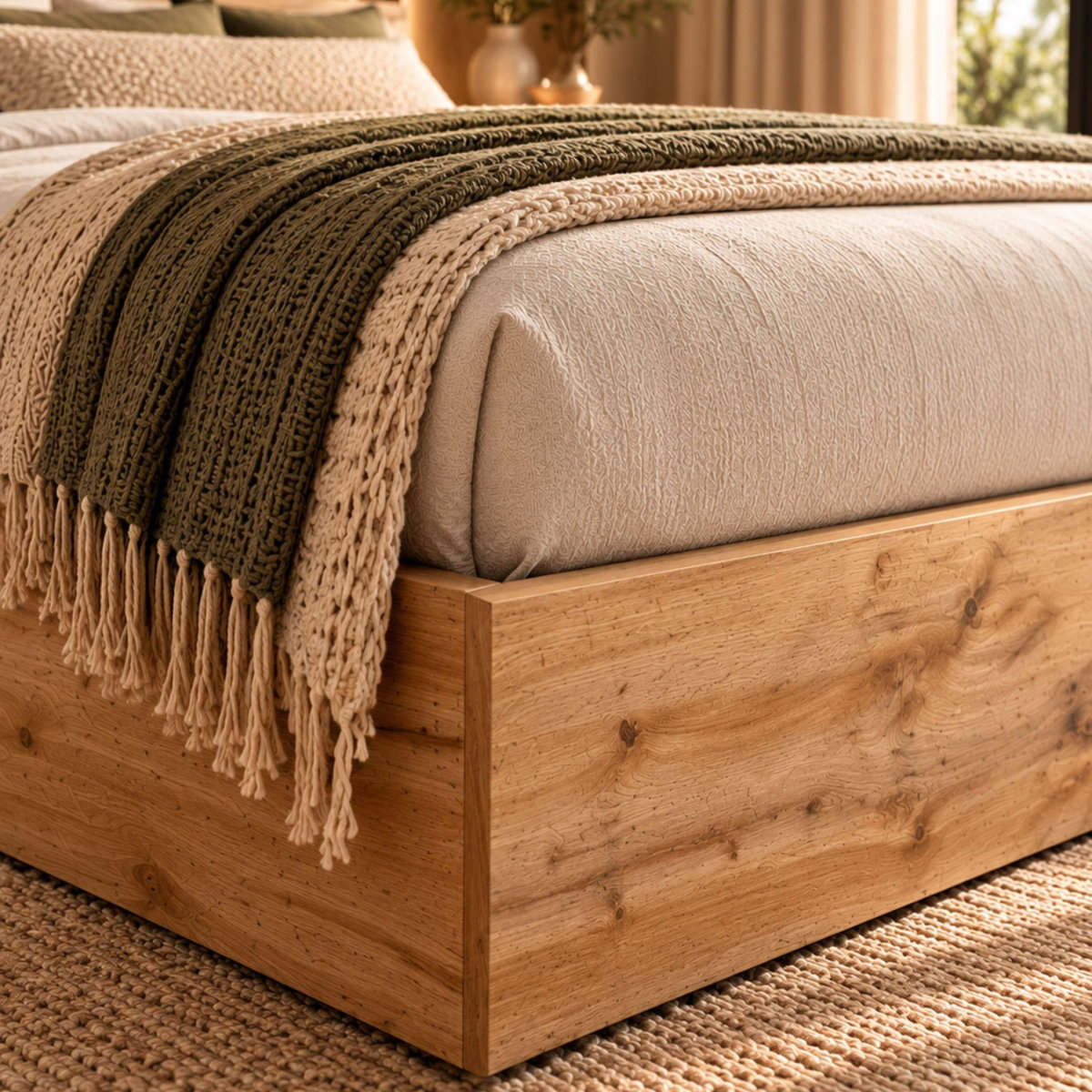 Albi natural oak king size storage detail