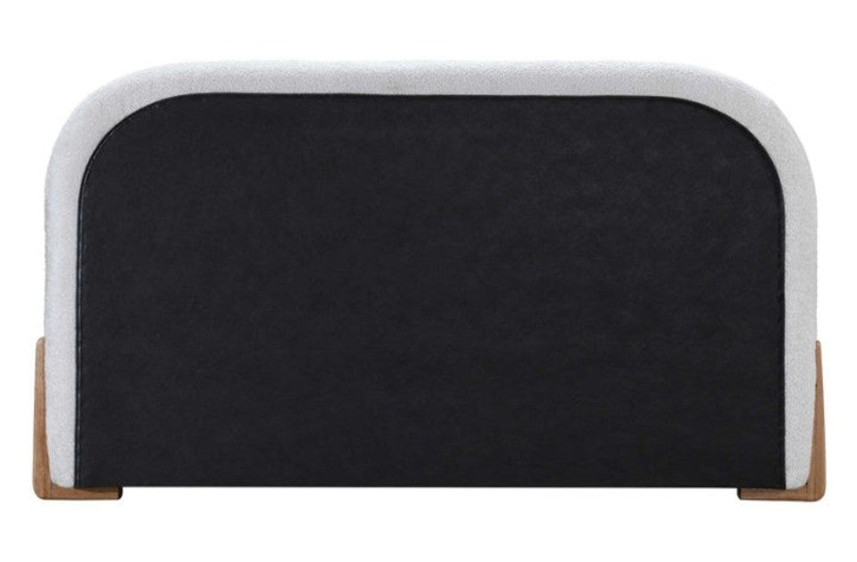 Alfred White Boucle Bed Frame rear of headboard