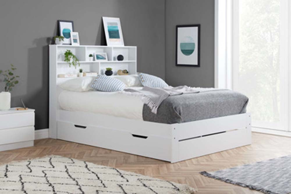 Amalfi White King Size Storage Bed Frame