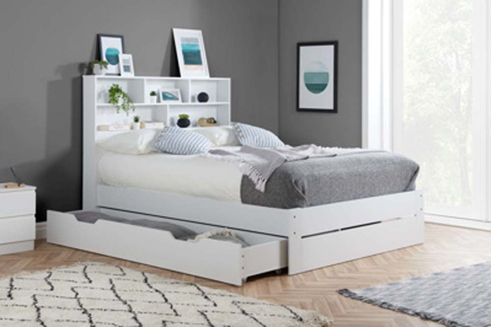Amalfi White King Size Storage Bed Frame