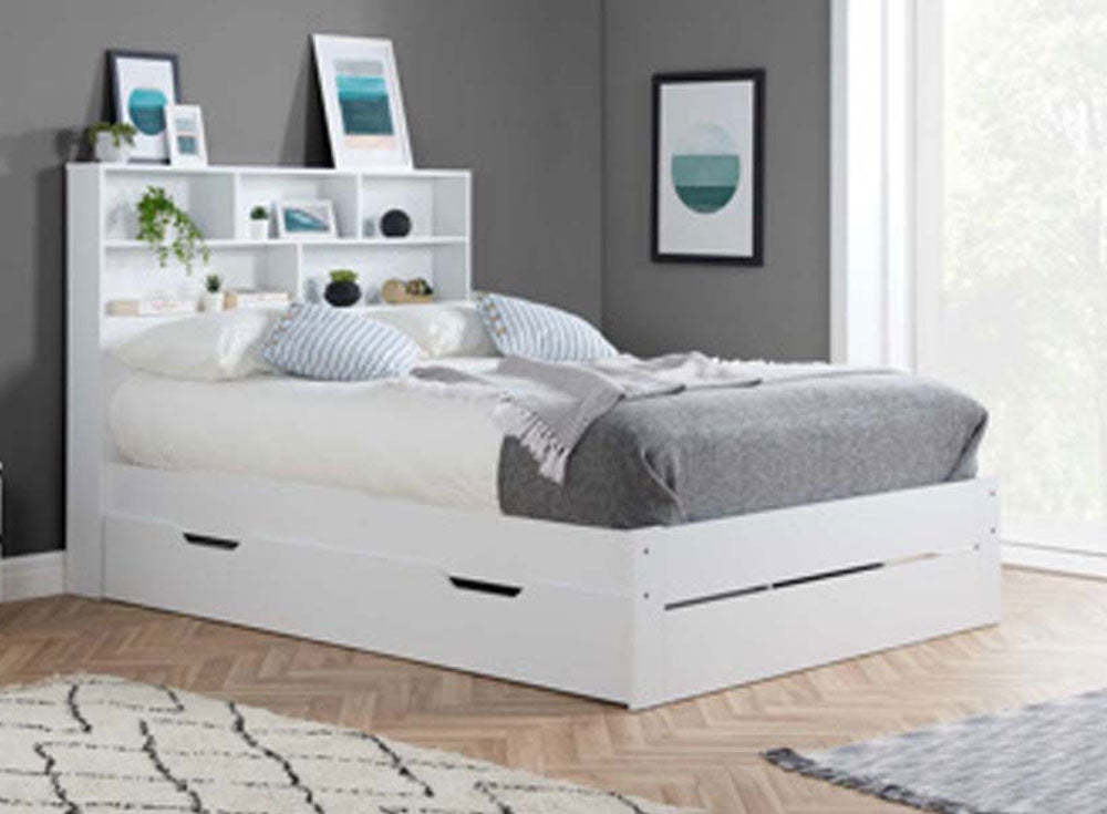 Amalfi White King Size Storage Bed Frame