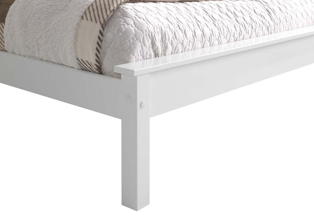 Taurean White Low Foot Single Bed Frame