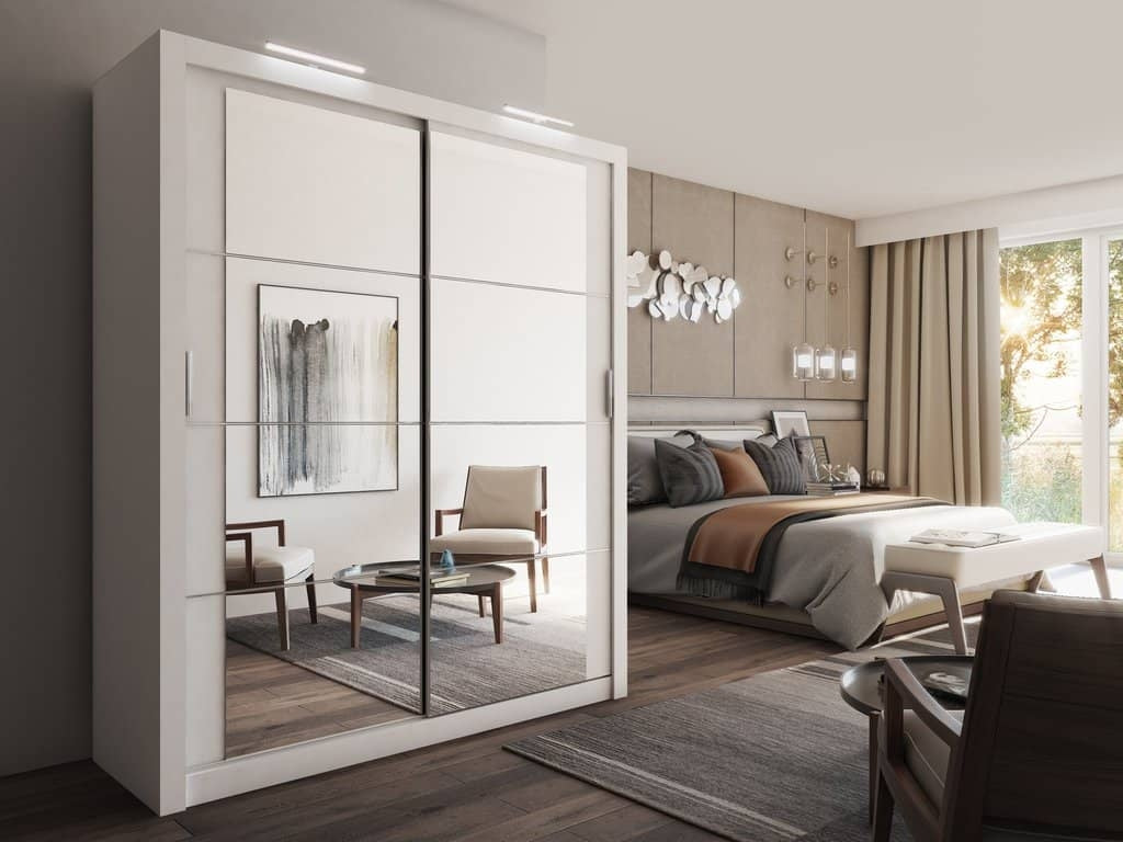 Birmingham White Sliding Door Wardrobe 181cm
