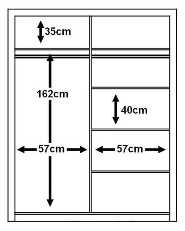 Leeds Oak Sliding Door Wardrobe 120cm