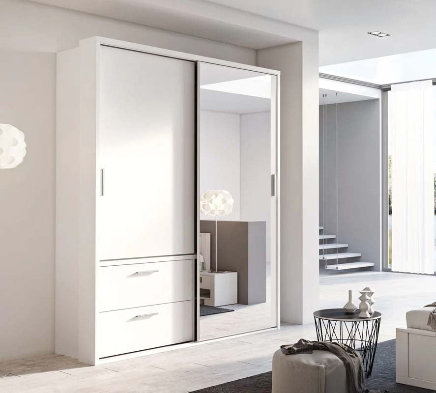 Brighton White Sliding Door Wardrobe 180cm