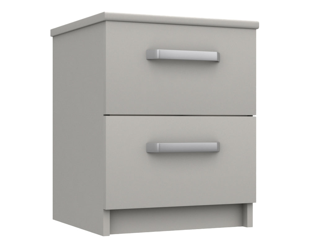 Arden Cashmere High Gloss 2 Drawer Bedside