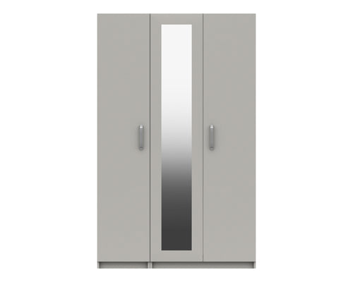Arden Cashmere Grey High Gloss 3 Door Robe With Mirror