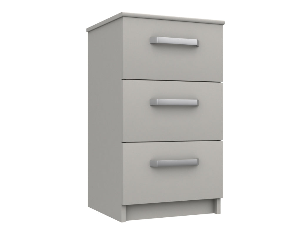 Arden Cashmere Grey High Gloss 3 Drawer Bedside