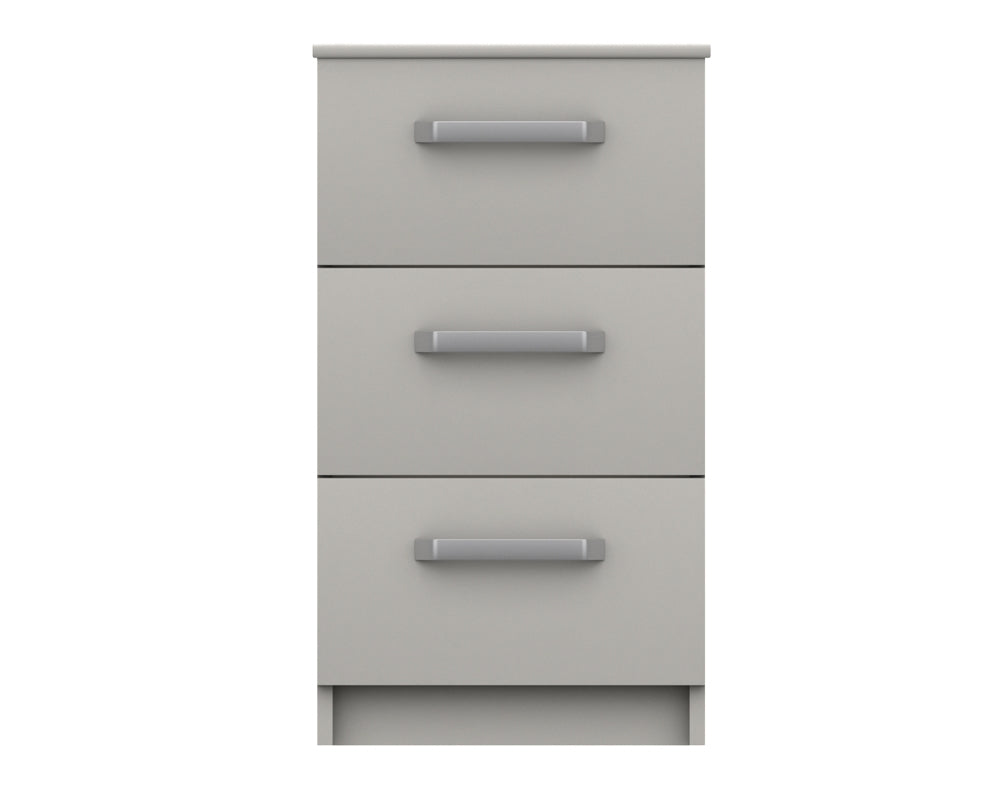 Arden Cashmere Grey High Gloss 3 Drawer Bedside