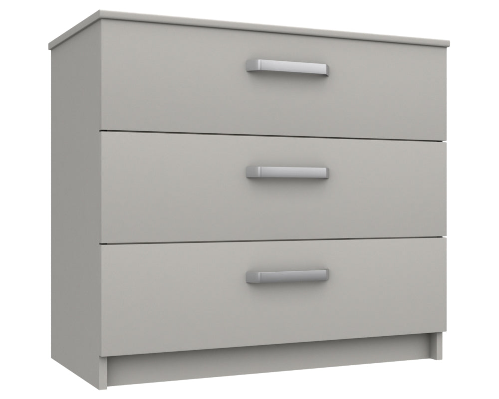 Arden Cashmere Grey High Gloss 3 Drawer Chest