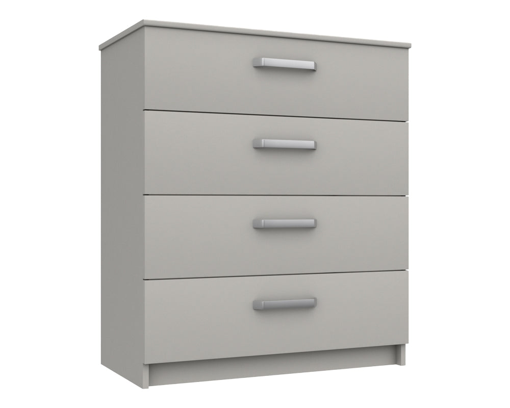 Arden Cashmere Grey High Gloss 4 Drawer Chest