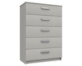 Arden Cashmere Grey High Gloss 5 Drawer Chest