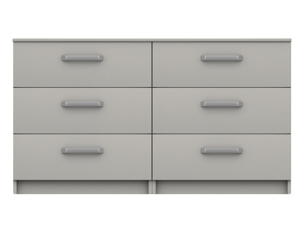 Arden Cashmere Grey High Gloss 3 Drawer Double Chest