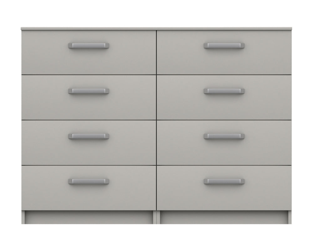 Arden Cashmere Grey High Gloss 4 Drawer Double Chest