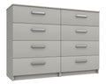 Arden Cashmere Grey High Gloss 4 Drawer Double Chest
