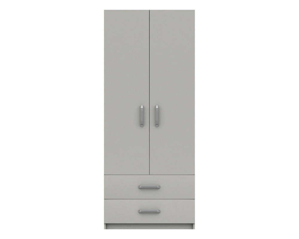 Arden Cashmere Grey High Gloss 2 Door Combi Robe