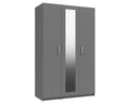 Arden Dust Grey High Gloss 3 Door Robe With Mirror