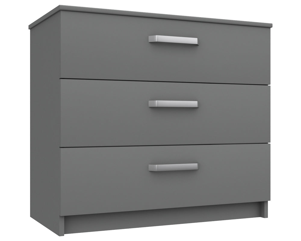 Arden Dust Grey High Gloss 3 Drawer Chest