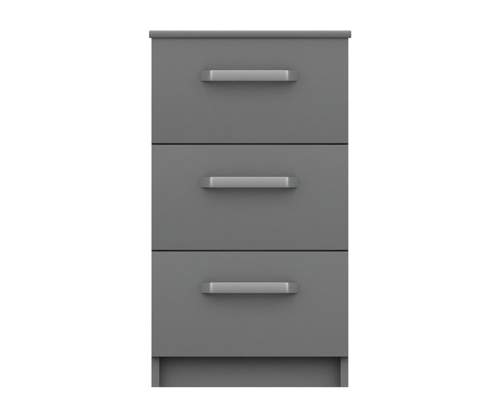 Arden Dust Grey High Gloss 3 Drawer Bedside