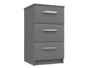 Arden Dust Grey High Gloss 3 Drawer Bedside