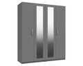 Arden Dust Grey High Gloss 4 Door Robe With Mirrors