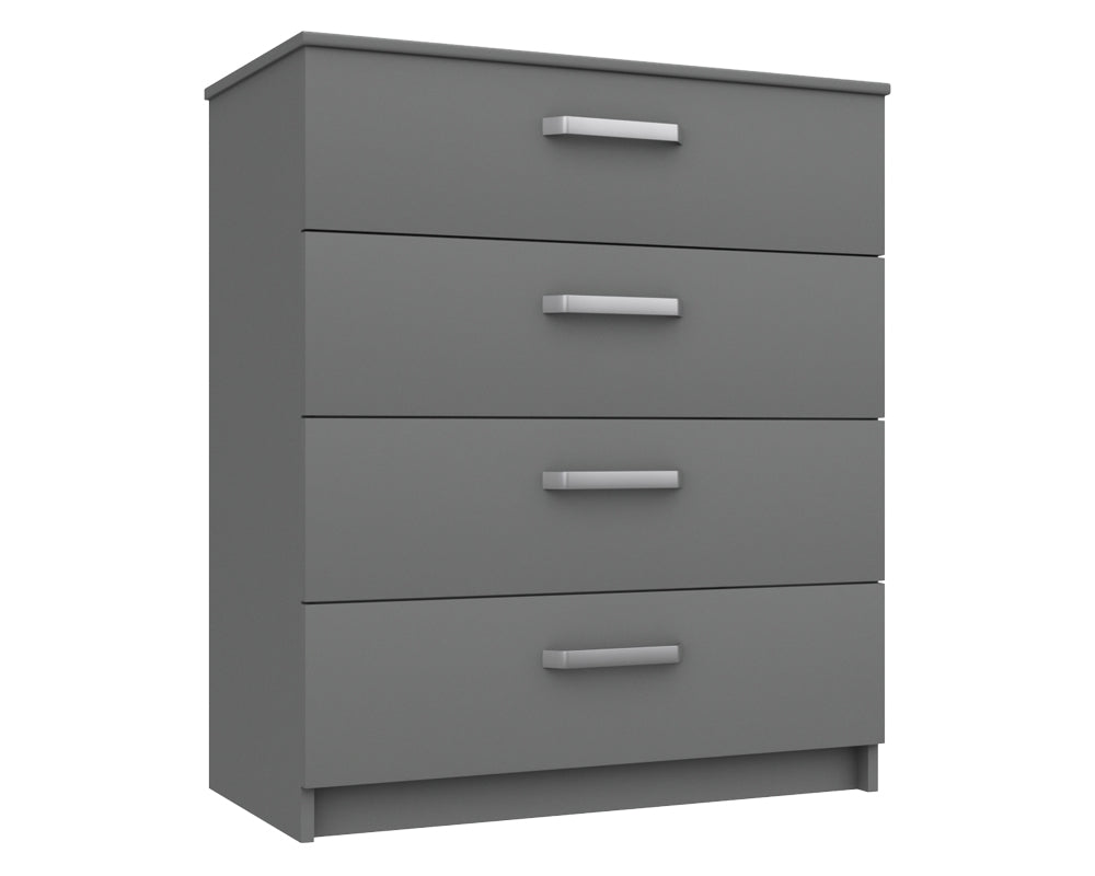 Arden Dust Grey High Gloss 4 Drawer Chest
