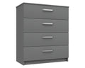 Arden Dust Grey High Gloss 4 Drawer Chest