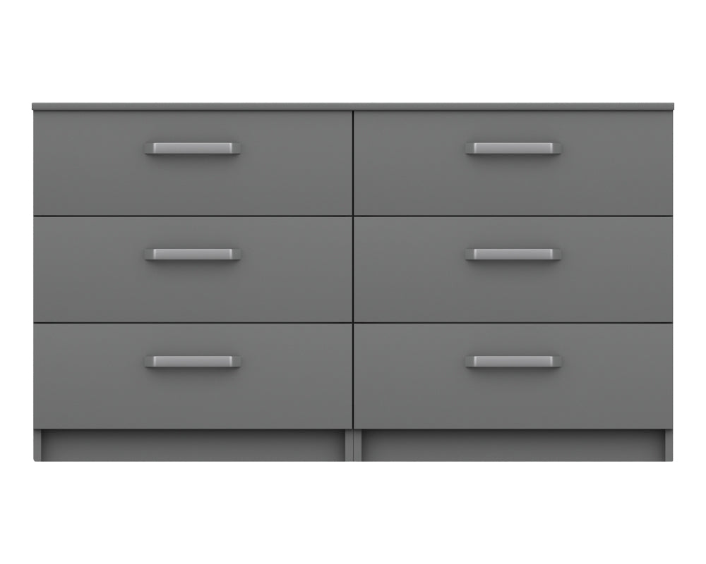 Arden Dust Grey High Gloss 3 Drawer Double Chest