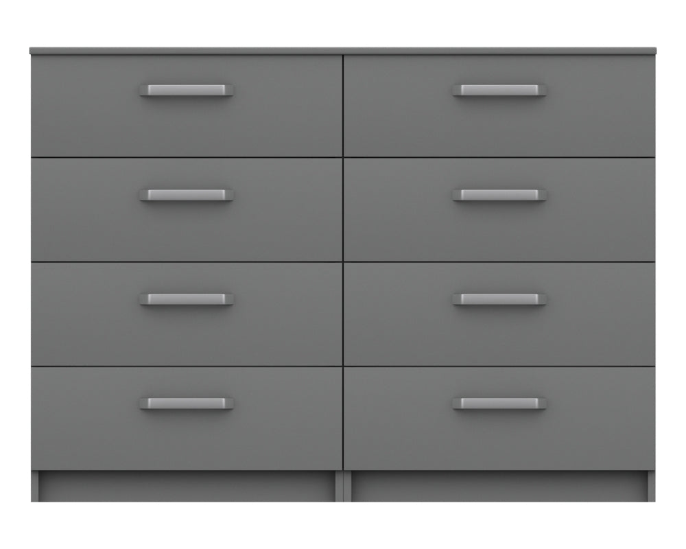 Arden Dust Grey High Gloss 4 Drawer Double Chest