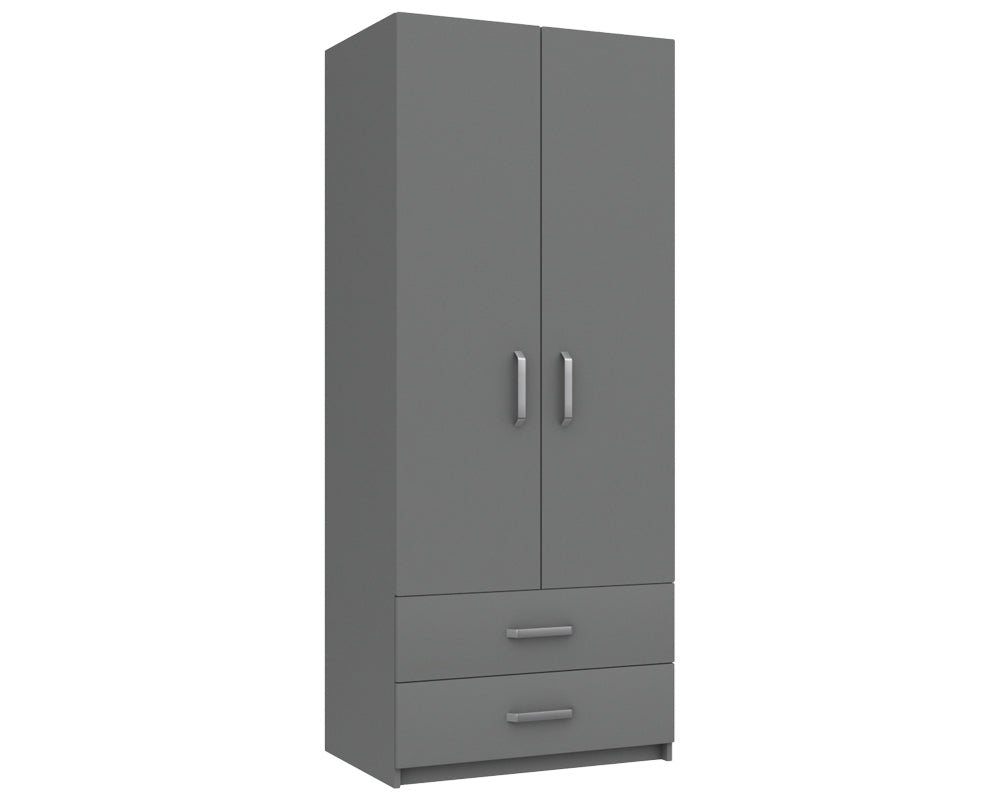 Arden Dust Grey High Gloss 2 Door Combi Robe