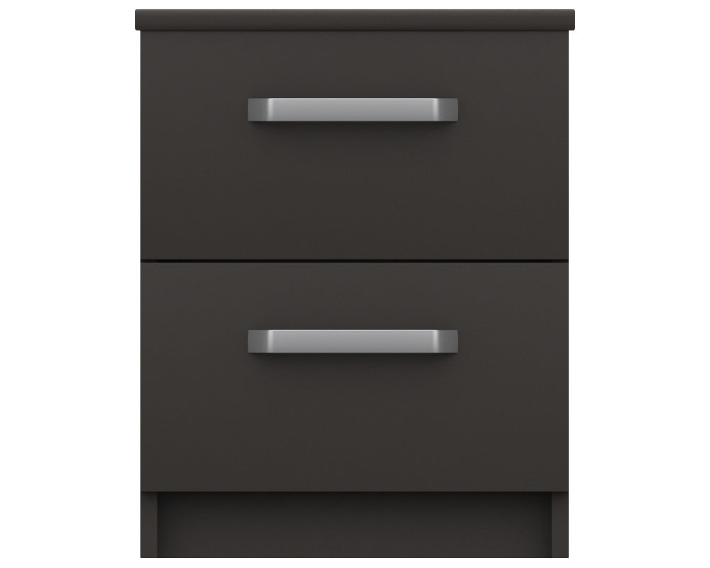 Arden Graphite Grey High Gloss 2 Drawer Bedside