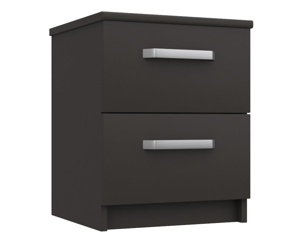 Arden Graphite Grey High Gloss 2 Drawer Bedside